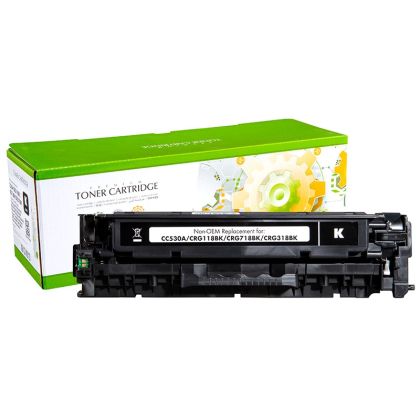 Тонер касета универсална Static Control Black HP no. 304A CC530A CRG-718B SUPER PREMIUM Съвместим консуматив