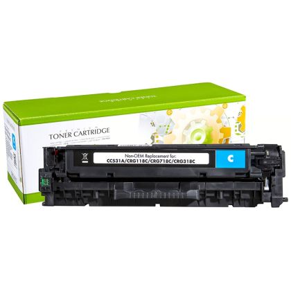 Тонер касета универсална Static Control Cyan HP no. 304A CC531A CRG-718C SUPER PREMIUM Съвместим консуматив