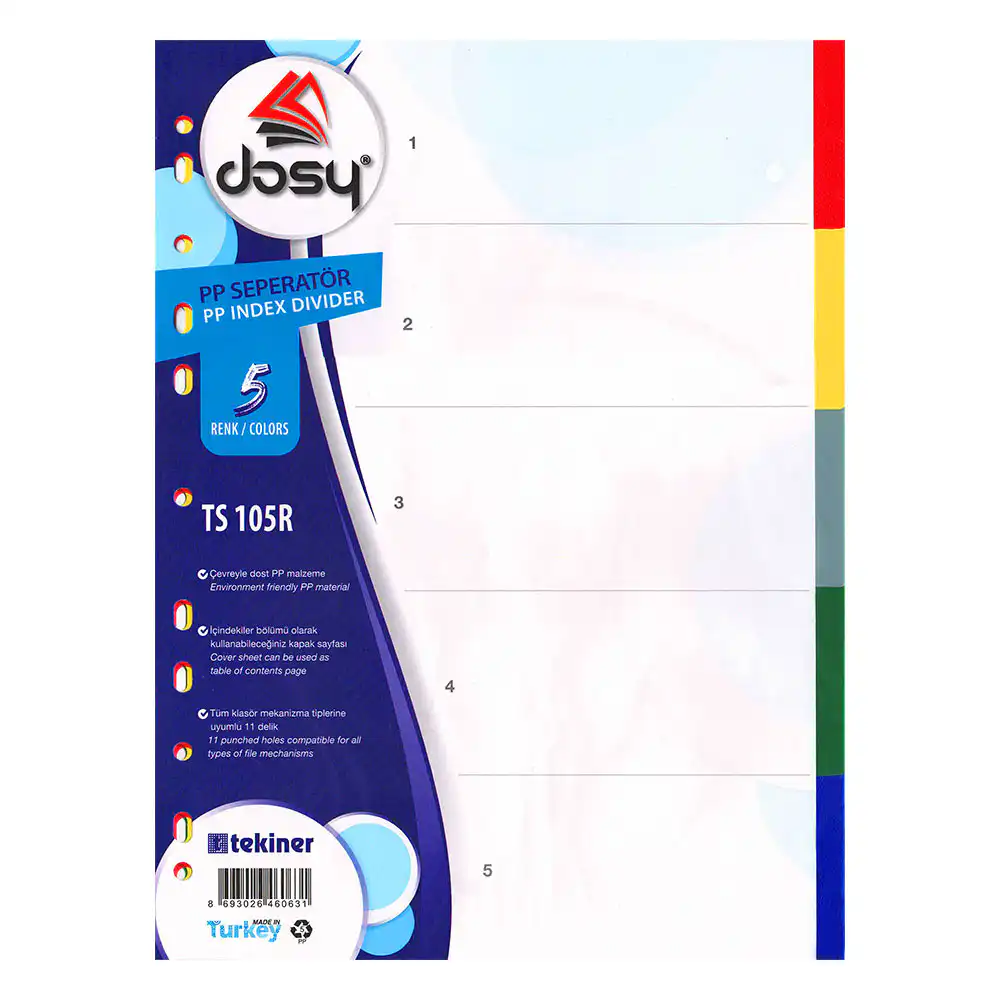 Разделител PVC Exxo A4 5 цвята