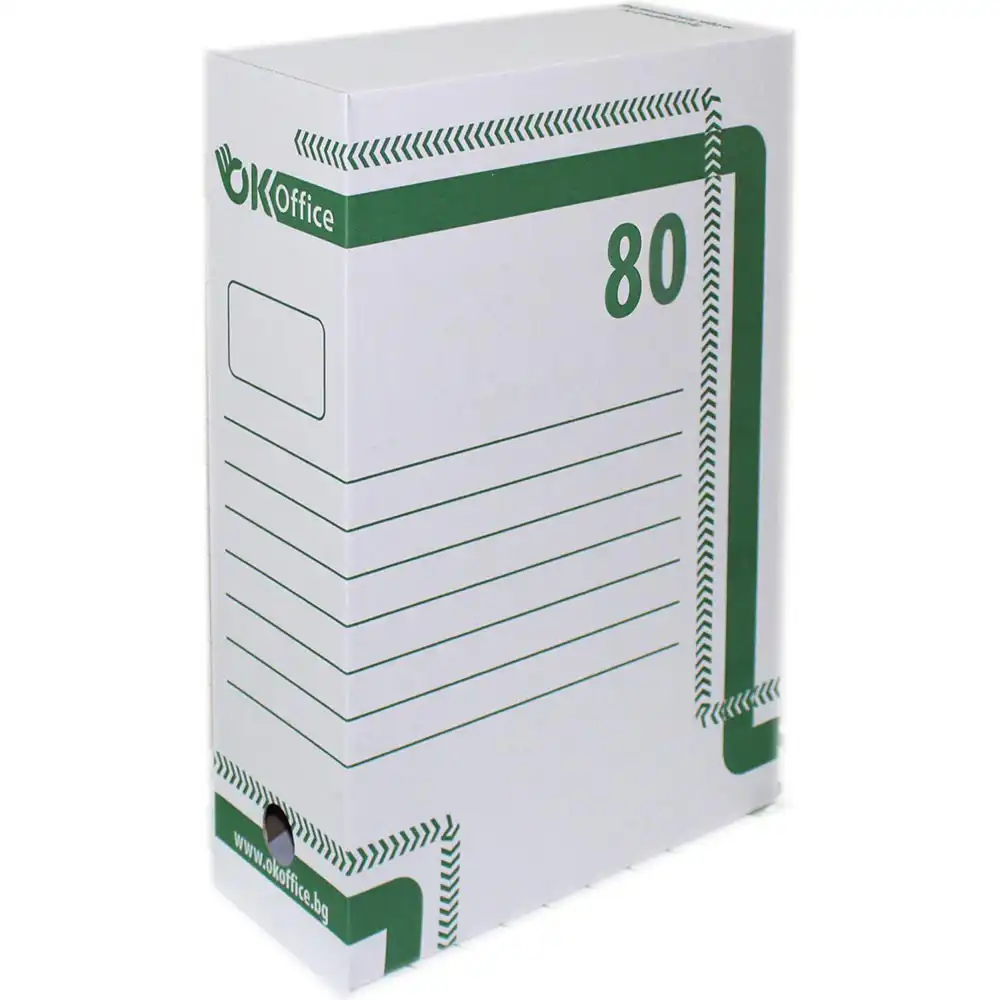 Архивна кутия карт OKOffice 35/25/8 бял