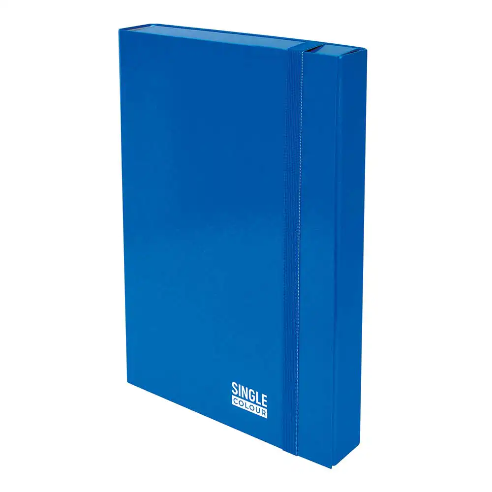 Кутия с ластик Single Colour 245х325х50 мм синя
