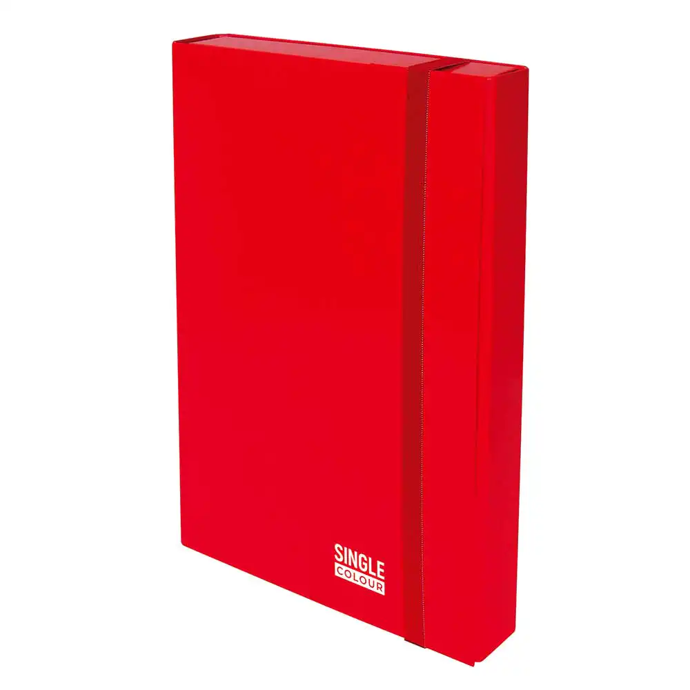Кутия с ластик Single Colour 245х325х50 мм червена