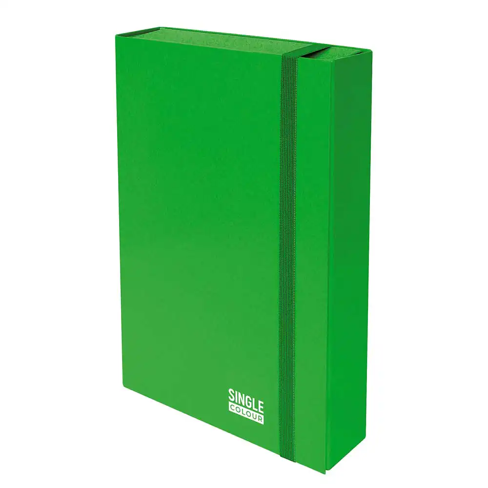 Кутия с ластик Single Colour 260х335х70 мм зелена