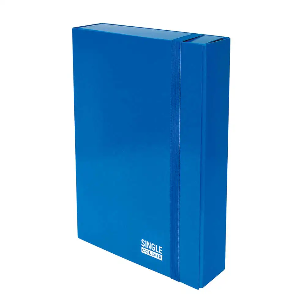 Кутия с ластик Single Colour 260х335х70 мм синя