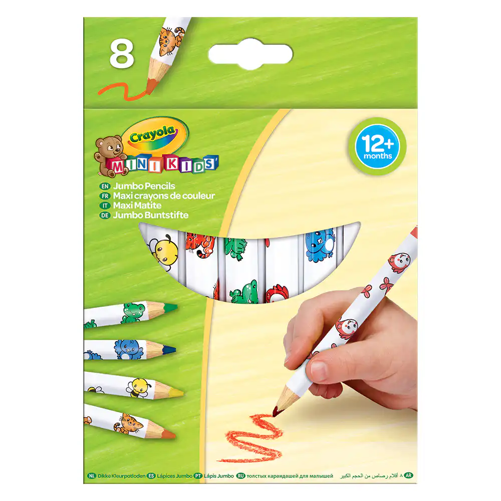 Моливи 8 цв. шестоъгълни Jumbo