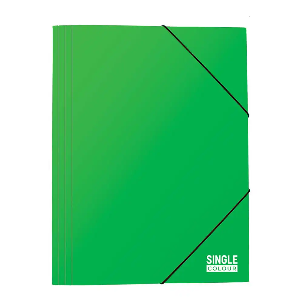 Папка с ластик Single Colour 260х340 мм зелена